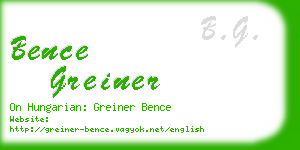 bence greiner business card